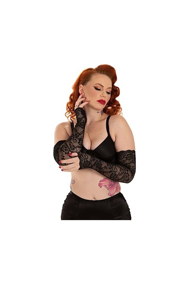 Ro Rox Pamela Mann Dentelle Gants 1920 1940 1950 Maille Transparent