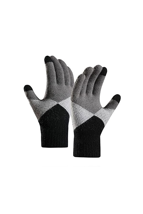 ZHIYU Hiver Femmes Garder Au Chaud Écran Tactile Gants Tricot Poignet Élastique Doux Gants Doigts Complet Moufles Moufles Fem