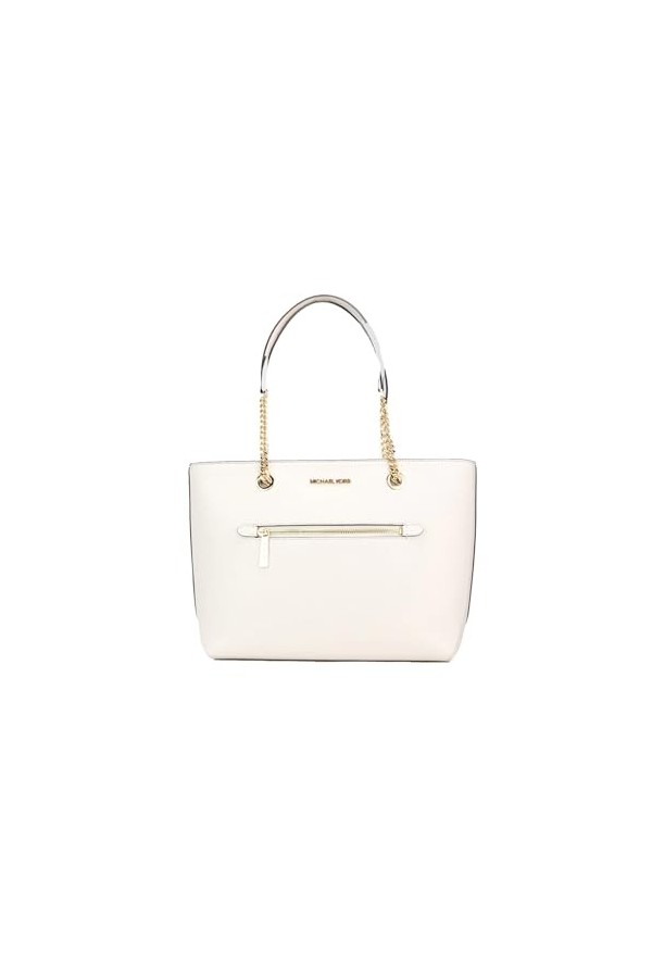 Michael Kors Jet Set Item Sac à main avec chaîne et poche avant Crème clair Taille M, crème clair