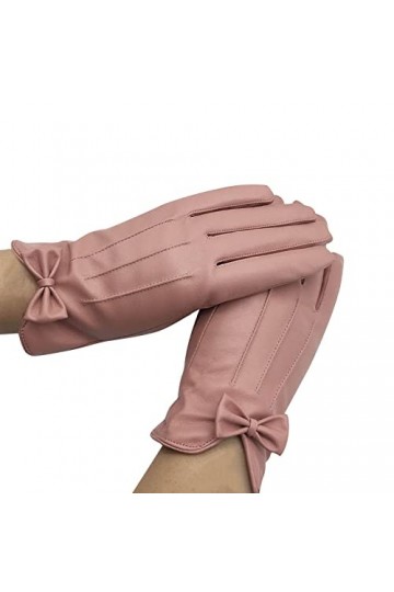 MKIUHNJ Automne et Hiver Gants Simili Cuir Femmes Épais Visière Équitation Gants chauds Coupe-vent E Girl Ensemble de bijoux 