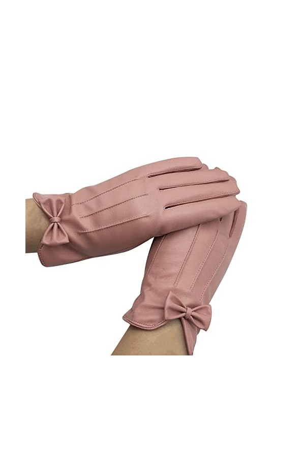 MKIUHNJ Automne et Hiver Gants Simili Cuir Femmes Épais Visière Équitation Gants chauds Coupe-vent E Girl Ensemble de bijoux 