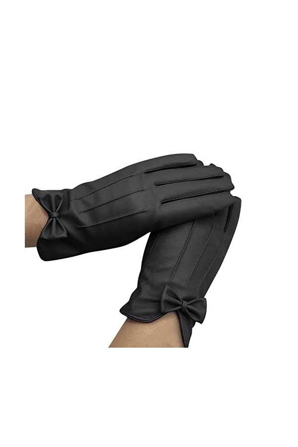 MKIUHNJ Automne et Hiver Gants Simili Cuir Femmes Épais Visière Équitation Gants chauds Coupe-vent E Girl Ensemble de bijoux 