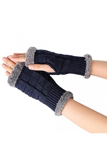 Gants dhiver tricotés femmes noir vêtements accessoires cosplay bras gants tricotés noir manches longues filles moufles tail