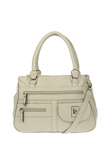 Christian Wippermann Sac à bandoulière pour femme - De grande taille - Aspect cuir, vert, 32 x 24 x 12 cm