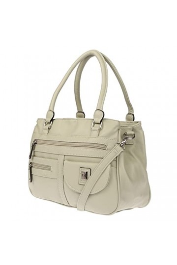 Christian Wippermann Sac à bandoulière pour femme - De grande taille - Aspect cuir, vert, 32 x 24 x 12 cm