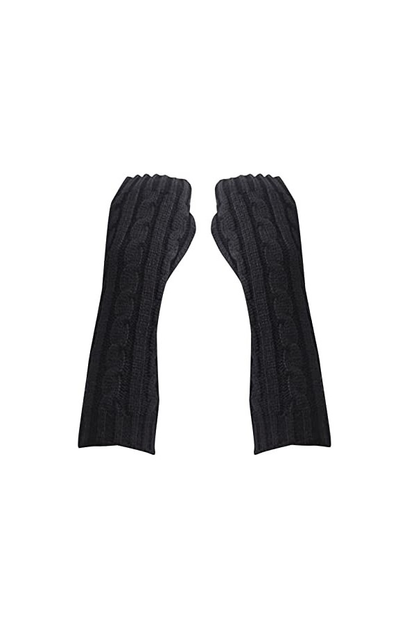 Tricoté Poignet Vêtements Accessoires Gants Tricotés Gants Tricotés Noir Longues Moufles Sans Doigts Femmes Taille Unique, No