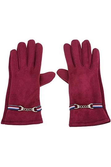 GHCXY Mitaines unisexes pour écran tactile pour femme, gants dhiver simples, chauds et glamour, moufles de conducteur, rouge