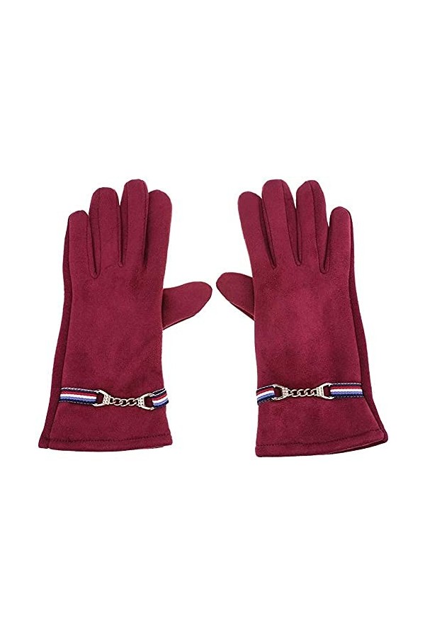 GHCXY Mitaines unisexes pour écran tactile pour femme, gants dhiver simples, chauds et glamour, moufles de conducteur, rouge