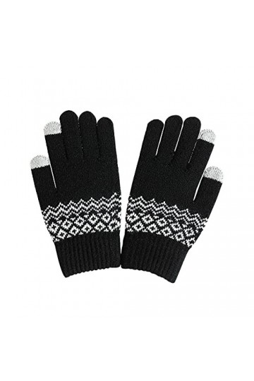 DondPO Gants Femme Hiver, Epais Coupe-vent Doux Mitaines Tricotées Gants en Tricot écran Tactile Hiver Thermiques Gants Glove