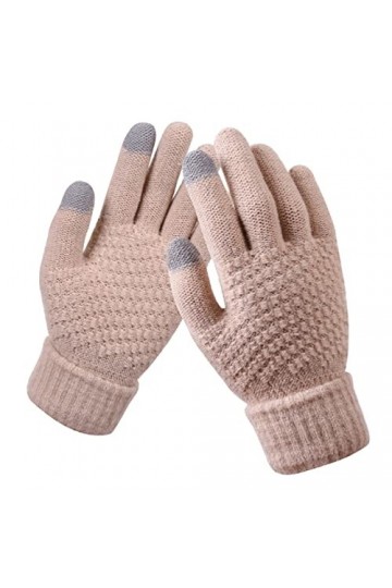 DondPO Gants Noir Femme, Hiver Noirs Thermiques Mitaines Tricotées Gants écran Tactile Coupe-vent Chaud Gants Mitaine Gants e