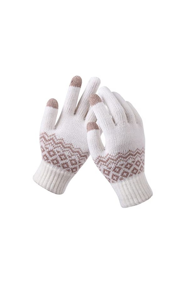 DondPO Gants Noir Femme Stretch écran Tactile Coupe-Vent Mitaines Gants Tricoté Chaud Epais Ski Mitaines Tricotées Gloves Gan