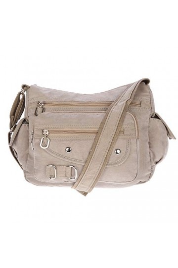 Christian Wippermann Sac à main en toile pour femme - Gris - Gris clair, 28 x 20 x 9 cm