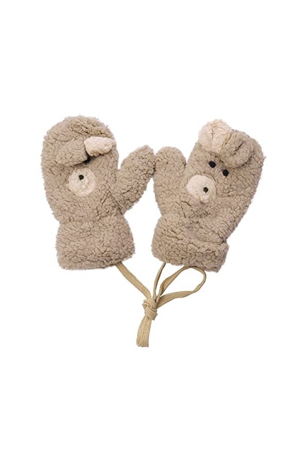 Gants pour temps froid 3D Gants dhiver à double couche Moufles pour femmes Moufles en corde tressée épaisse en peluche therm