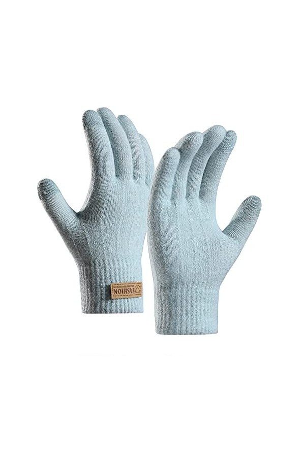 Gants tricotés pour femme - Moufles en tricot - Automne - Hiver - Sport - Vélo - Chaud - Coupe-vent - Gants en tricot - Gants
