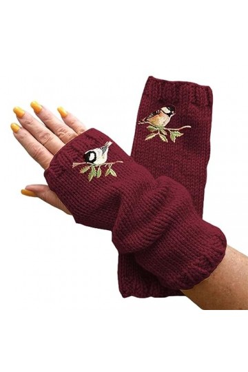 Mitaines dhiver tricotées chaudes en laine avec poche pour Noël, Thanksgiving, lhiver, RD2., taille unique