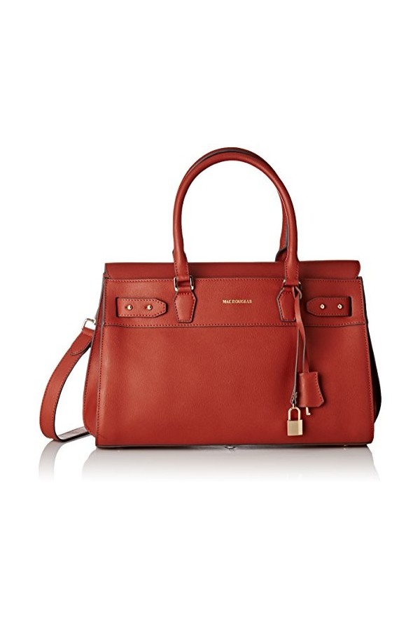 Mac Douglas Emeraude Elodie Sac porte main Femme, Marron Brique , 26x20x37.5 cm W x H x L 