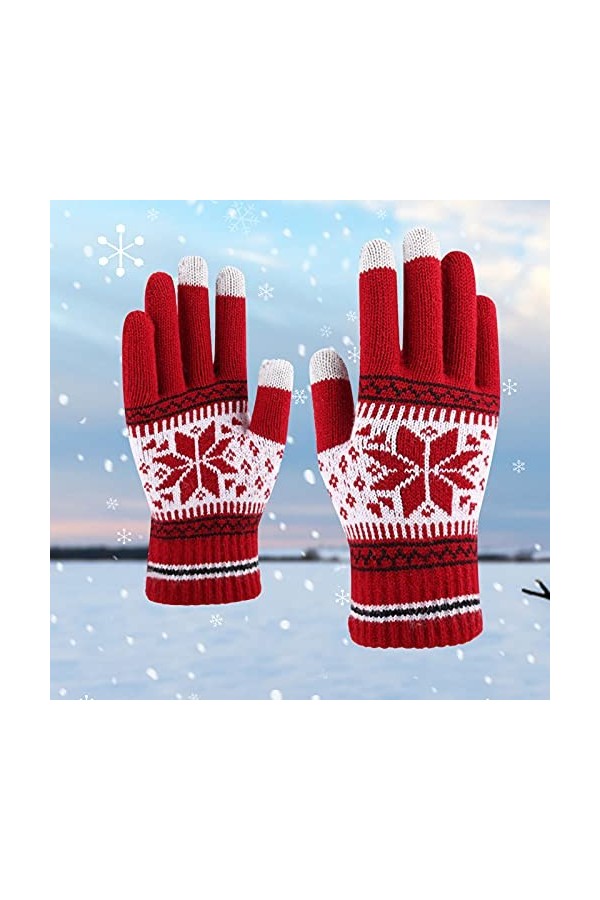 Téléphone flocon de neige dhiver tendance pour adulte homme et tricoté et chaud Mobile créatif épais et avec gants dimpress