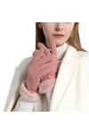 Gants Moufles Hommes Hiver Chaud Femmes Gants Chauds Écran Tactile Équitation Cheveux Épais Bouche Gants, rose, taille unique