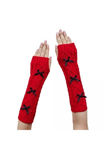 Mumuve Gants, manchettes tricotées pour femmes, gants longs sans doigts, gants avec trou pour le pouce, moufles à fleurs avec