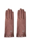 Znet-au Gants dautomne en velours pour femme - Couche unique - Gants thermiques dhiver chauds en tricot torsadé - Moufles p