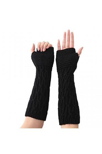 Mitaines Mitaines Poignet Mitaines Tricotées Mitaines Tricotées Mitaines Tricotées Noir Jambe Longue Chauffe-Mains Moufles Ta