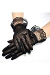 iSpchen Gants En Dentelle Femme, Gants En Dentelle Noir Femme Elégant Sexy Gants En Dentelle pour Mariage Gants De Courtoisie