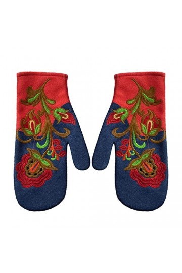 Gants mitaines pour femmes par temps froid, gants chauds et colorés, moufles dhiver pour femmes, gants de Noël brodés, gants