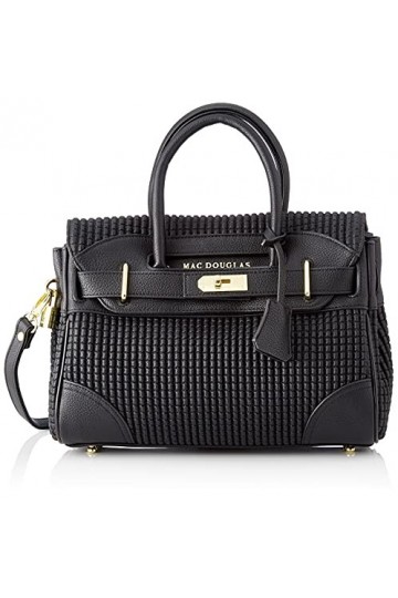 Mac Douglas - Petit Sac à Main Noir - Le PYLA de la collection BRYAN - Taille XS&nbsp;: 29,5 * 22 * 13 cm - Porte-clef amovible av