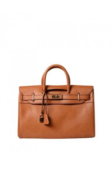 Mac Douglas - Sac à Main Châtain - Pyla de la Collection Meryl - Taille XS&nbsp;: 34,5 x 25 x 12,5 cm - Cadenas Décoratif et son P