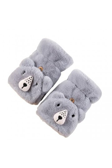AFBORD 1 paire de gants pour femme résistants au froid, double couche, épaissies multicolores, moufles décriture en peluche 