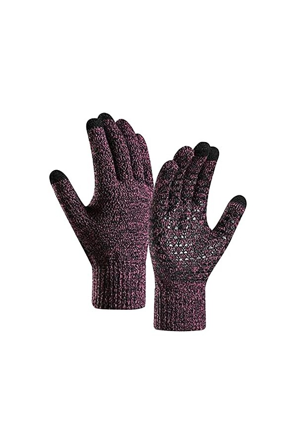 DondPO Gants Noir Femme Cadeaux Chaud écran Tactile Gloves Gants Mitaine Thermiques Hiver Plein Air Gants en Tricot Mitaines 