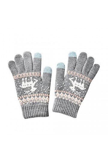 DondPO Gant Femme Hiver Epais Coupe-Vent Noirs Gants Mitaines Thermiques Hiver écran Tactile Gants en Tricot Gloves Gants Tra
