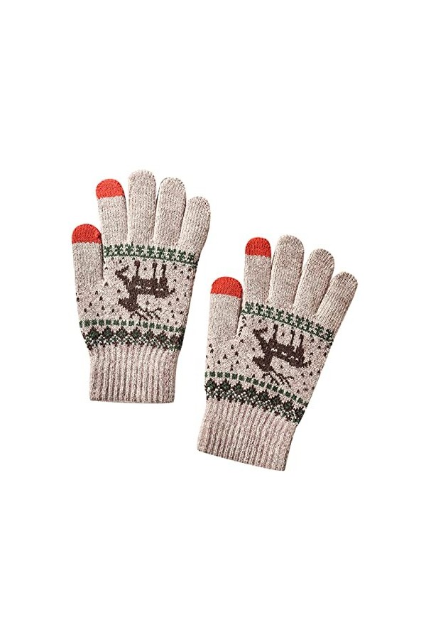 Gants Femme Hiver Chaud, Chaud Thermiques Coupe-Vent Mitaines Gants Conduite Epais Hiver Gants Tricoté Gloves Mitaines Tricot