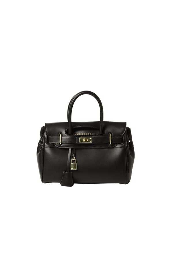 Mac Douglas - Sac à Main Noir - Pyla de la Collection Meryl - Taille XXS&nbsp;: 29,5 x 22 x 13 cm - Cadenas Décoratif et son Pende