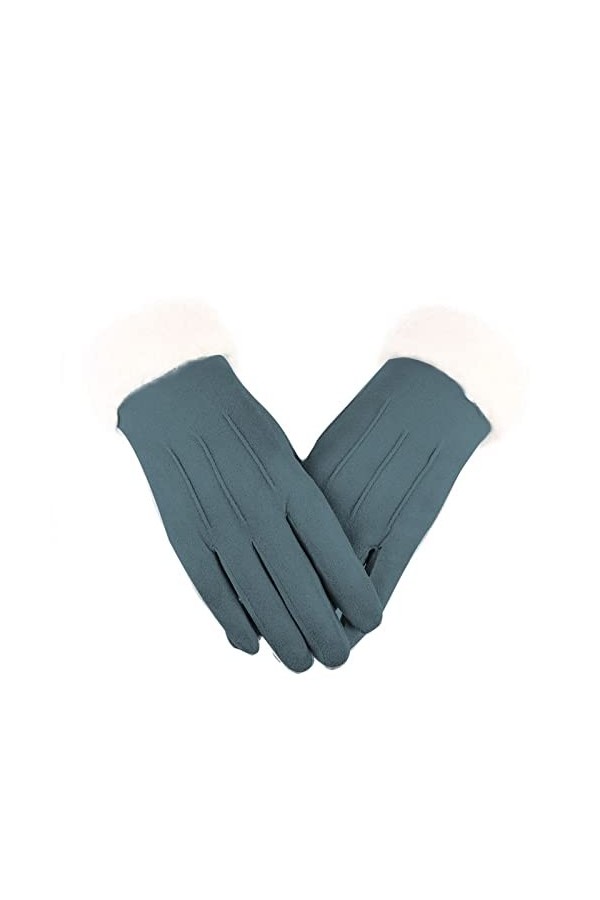 umhouerse Gants thermiques pour femme - Pour écran tactile - Gants dhiver chauds en daim - Chauds et coupe-vent - Moufles ép