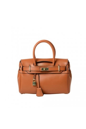 Mac Douglas - Sac à Main Châtain - Pyla de la Collection Meryl - Taille XXS : 29,5 x 22 x 13 cm - Cadenas Décoratif et son Pe