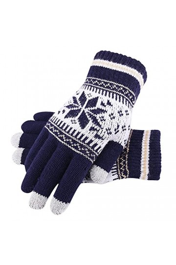 DondPO Gants Femme Hiver Chaud Antidérapants Coupe-vent Hiver Gants Mitaines Tricotées Anti Froid Epais Chaud Mitaines Gants 