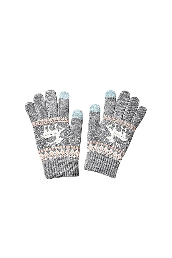 DondPO Gants Velo Femme, Polaire Cyclisme Chaud Mitaines Tricotées Gants Tricoté Coupe-Vent Classiques Epais Gants en Tricot 