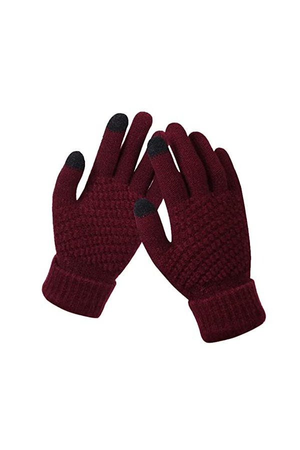DondPO Gants Femme Hiver Thermiques Chaud Stretch Gants en Tricot Gloves Classiques Hiver écran Tactile Gants Tricoté Mitaine