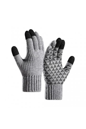 Gants Femme Homme Écran Tactile Gants Moufles Tricotés Automne Hiver Sport Vélo Chaud Coupe-Vent Gants Chaud Confortable Rand