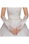 IBLUELOVER Gant Mariée Dentelle Gants Mariage Femme Long Mitaines Satin Gothique Elégants Gants De Soirée Robe Gloves pour Op