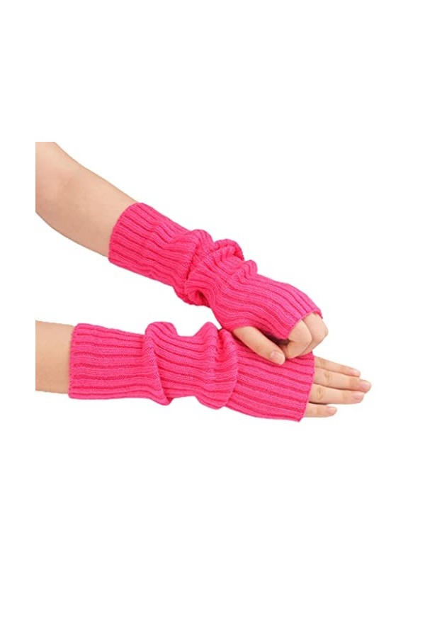 Manchons de bras tricotés extensibles pour poignets et mitaines longues avec trou pour le pouce - Manches dhiver pour tatoua