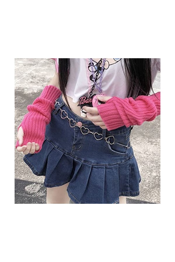 Manchons de bras tricotés extensibles pour poignets et mitaines longues avec trou pour le pouce - Manches dhiver pour tatoua