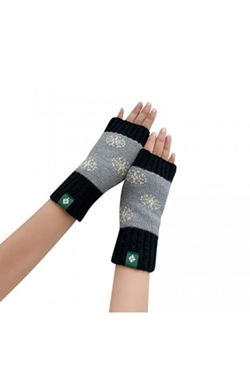 NIUREDLTD Mitaines sans doigts pour femmes Noir Vêtements Accessoires Gants tricotés Manches chaudes douces pour femmes Hiver