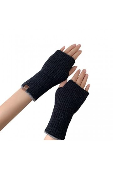 Gants tricotés sans doigts pour le cosplay - Gants tricotés - Hiver et automne - Chauffe-mains - Moufles douces et chaudes, N