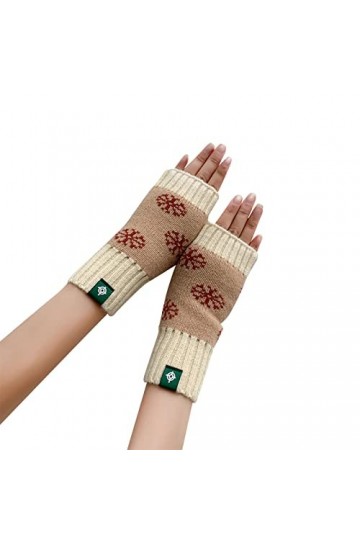 Gants dhiver en tricot pour femme - Noir - Gants dhiver - Taille unique - Manches pour femmes - Noir - Long - Unisexe pour 