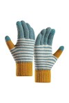 Gants dhiver chauds en tricot avec poignets élastiques pour femme - Gants dhiver pour textos - Moufles pour temps froid gr