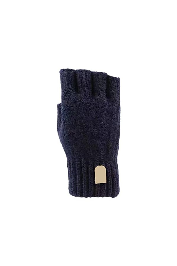 JIYAYUIX Gants chauds en tricot épais pour homme et femme, gants dautomne et dhiver à doigts ouverts pour femme, moufles ch
