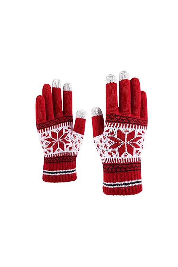 DondPO Gants Hiver Femme Coupe-Vent Classiques écran Tactile Gants Tricoté Gants Moto Hiver Epais Mitaines Tricotées Gants Ch