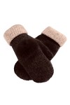 JnY811 Gants thermiques pour femme Gants chauds doublés en polaire Gants dhiver en tricot doublé, PP1., taille unique